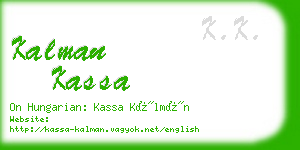 kalman kassa business card